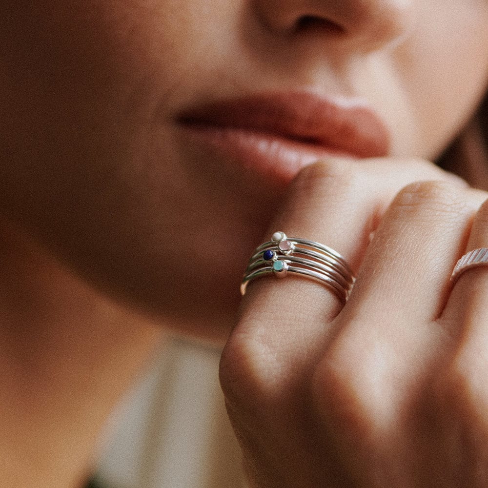 Howlite Healing Stone Ring Sterling Silver