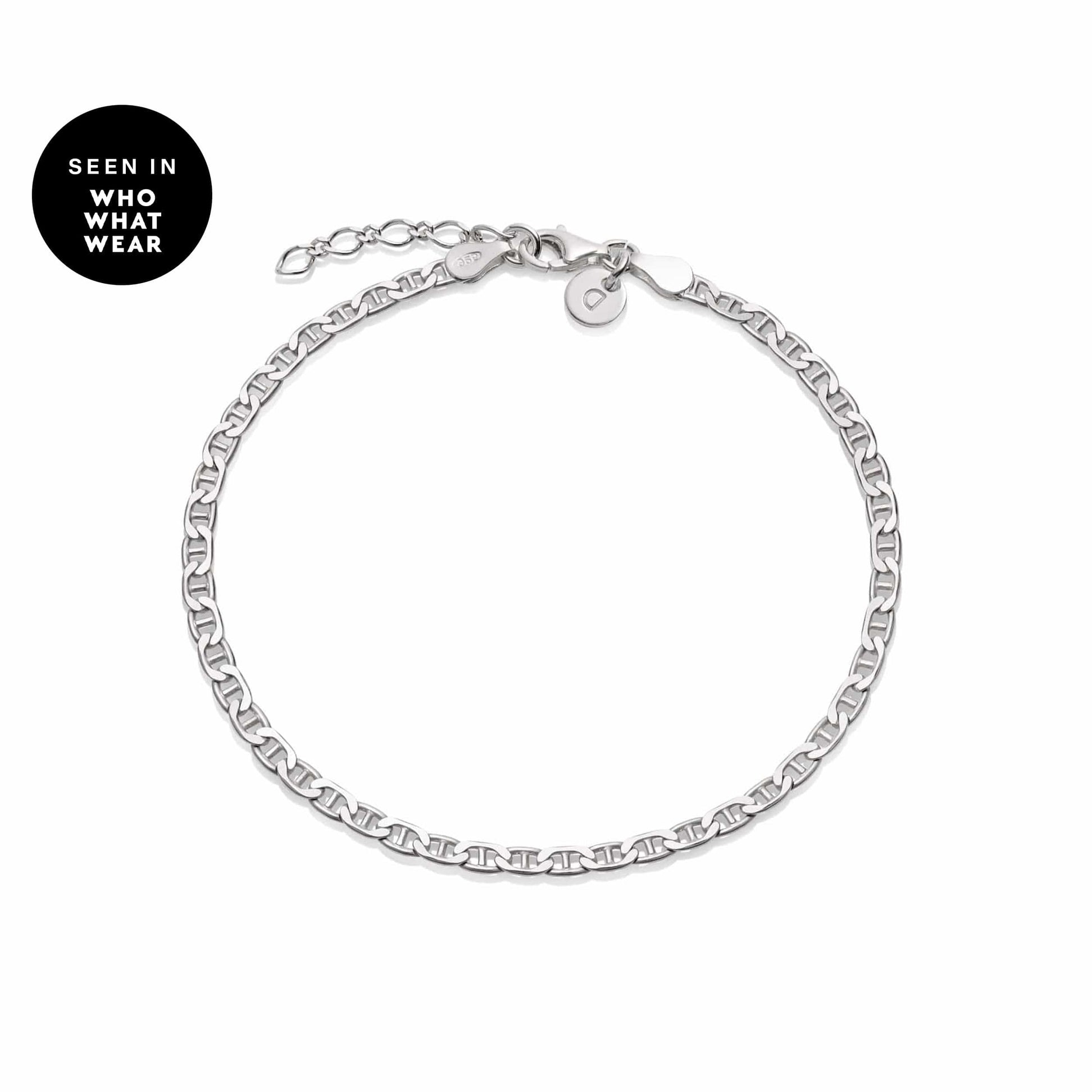 Infinity Flat Chain Bracelet Sterling Silver