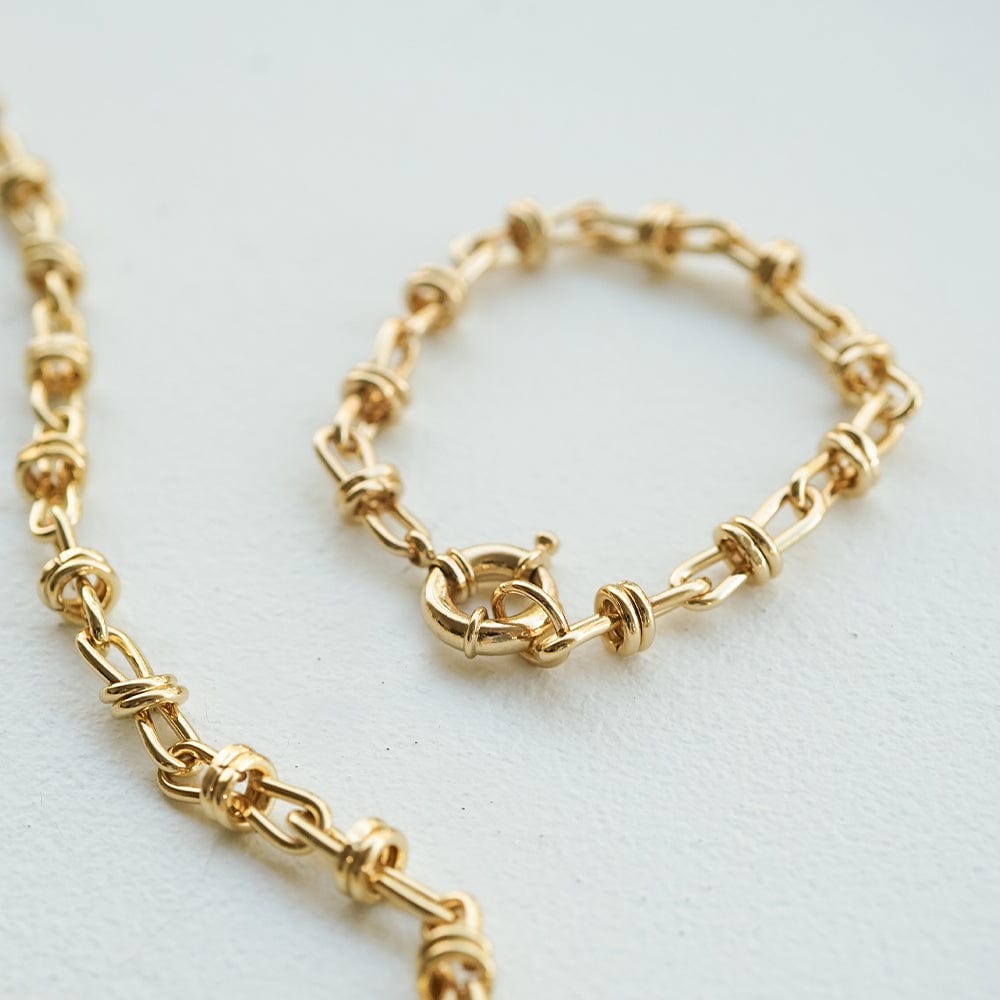 Polly Sayer Knot Chain Bracelet 18ct Gold Plate