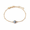 Labradorite Healing Stone Bobble Bracelet 18ct Gold Plate