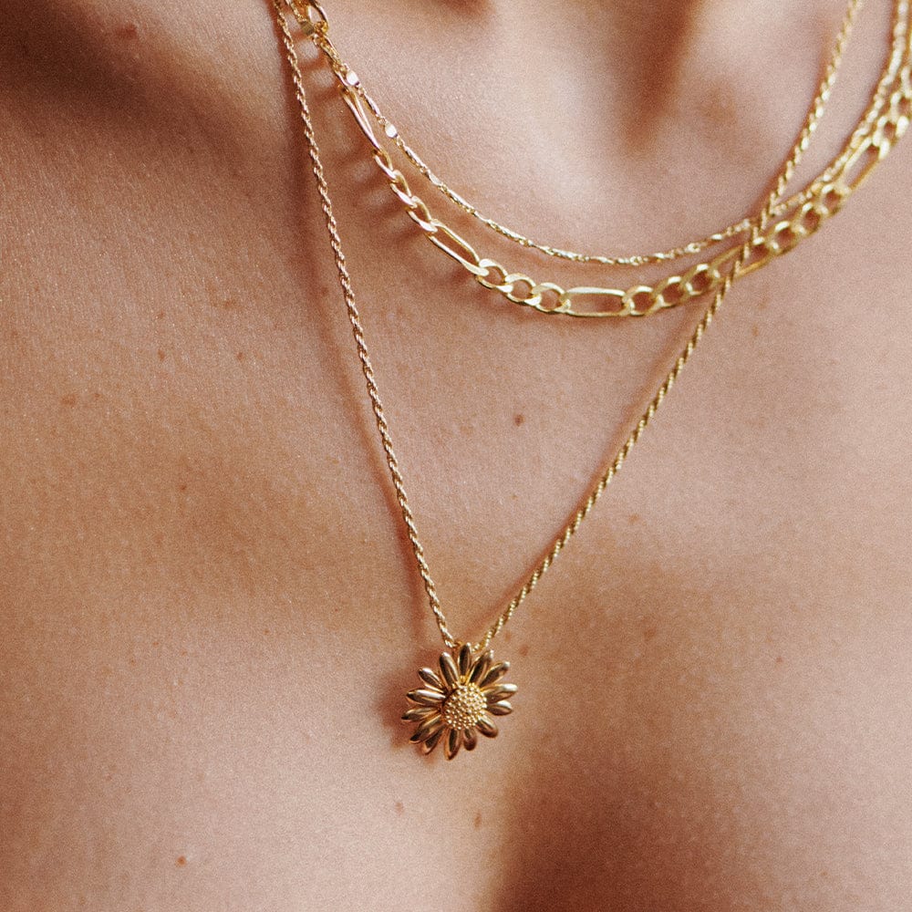 Daisy Necklace, Gold 18mm Daisy Necklace Online – Daisy London