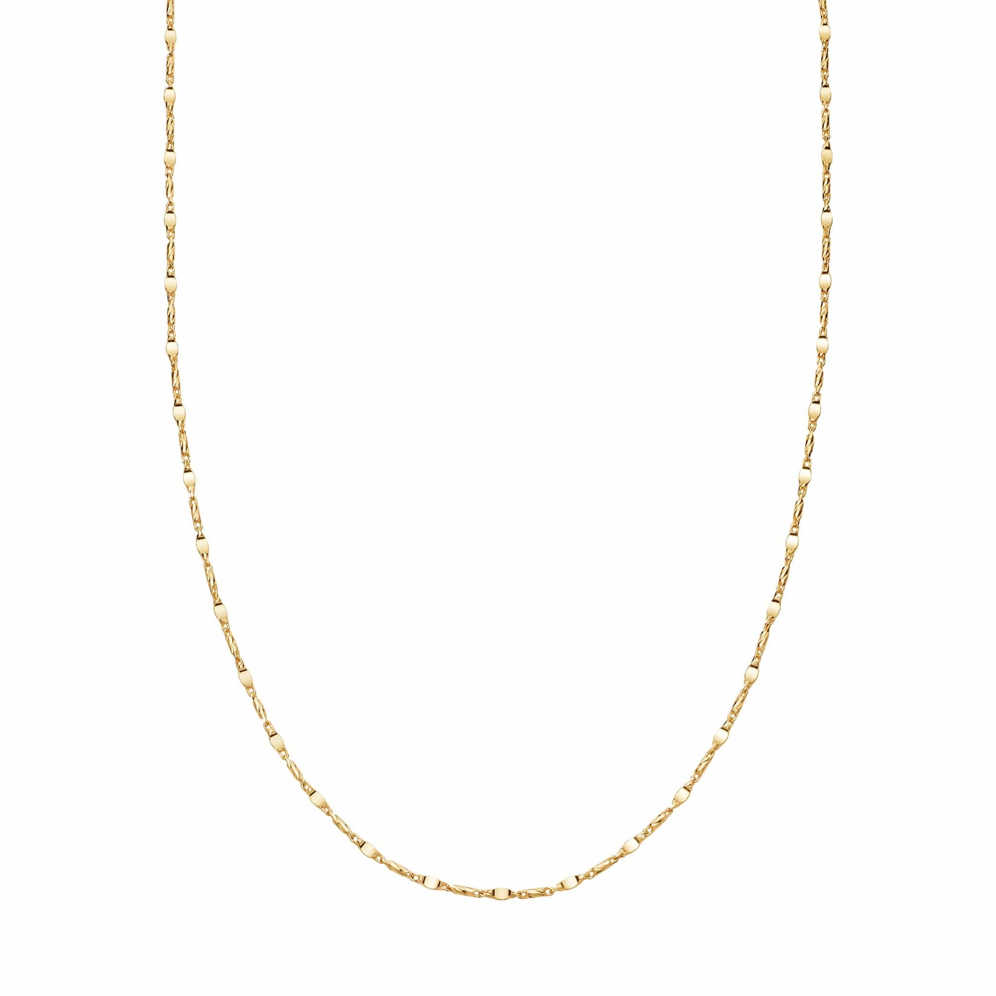 Long Tidal Twist Chain Necklace 18ct Gold Plate