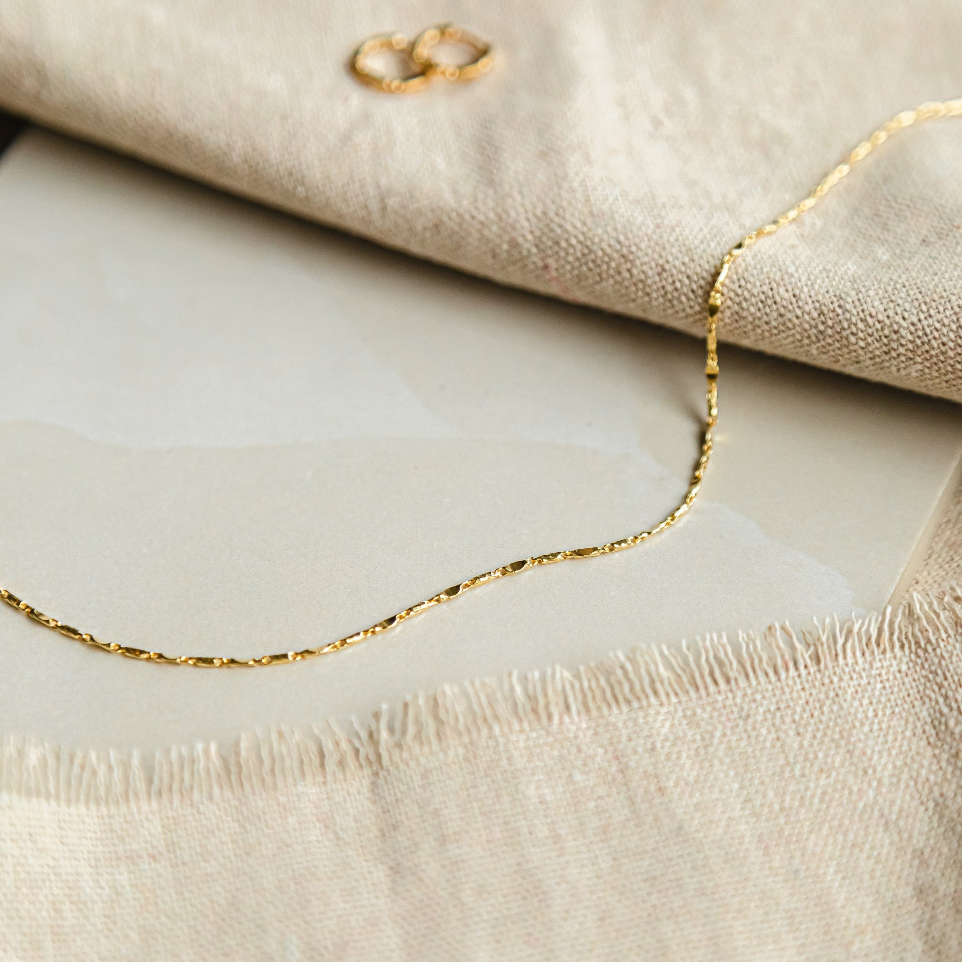 Long Tidal Twist Chain Necklace 18ct Gold Plate