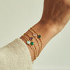 Malachite Healing Stone Bobble Bracelet 18ct Gold Plate