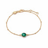 Malachite Healing Stone Bobble Bracelet 18ct Gold Plate