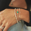 Malachite Healing Stone Bobble Bracelet Sterling Silver