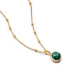 Malachite Healing Stone Necklace 18ct Gold Plate