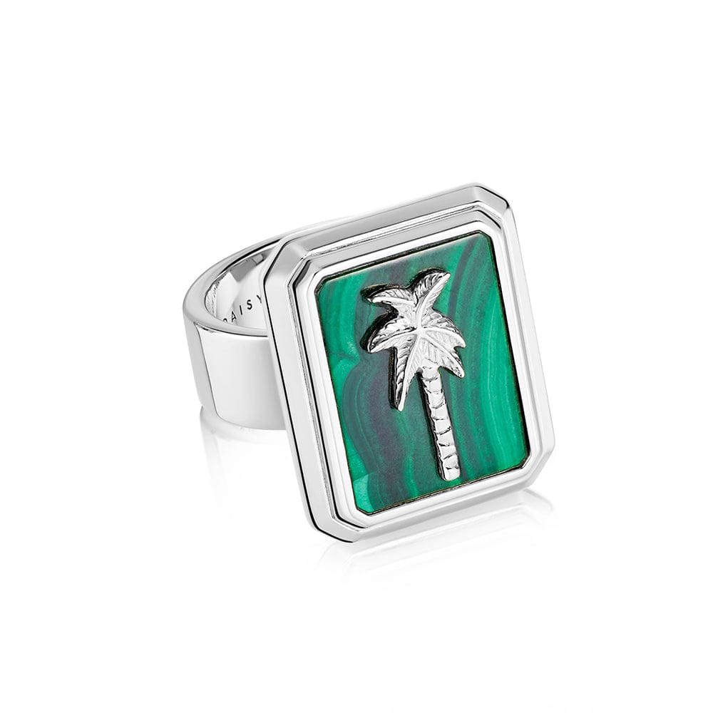 Malachite Palm Ring Sterling Silver