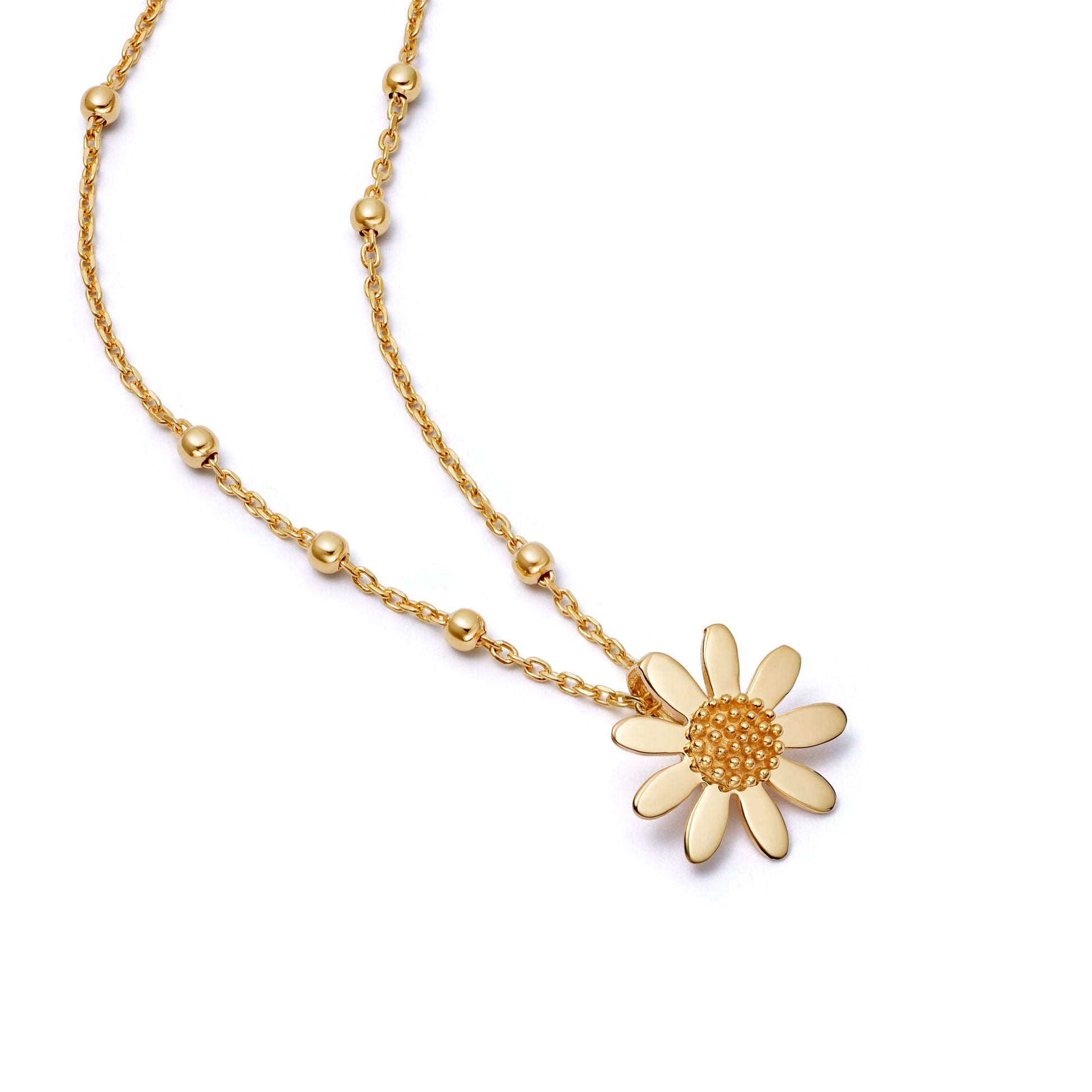 Marguerite Daisy Necklace 18ct Gold Plate