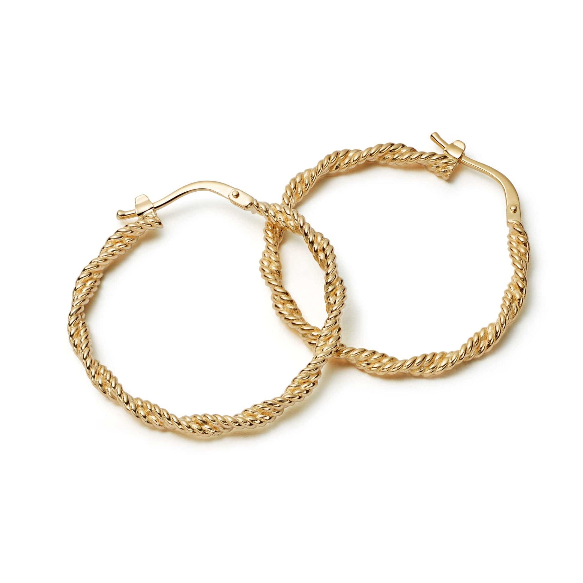 Maxi Rope Twist Hoop Earrings 18ct Gold Plate