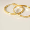 Studded Hoop Earrings 18ct Gold Plate