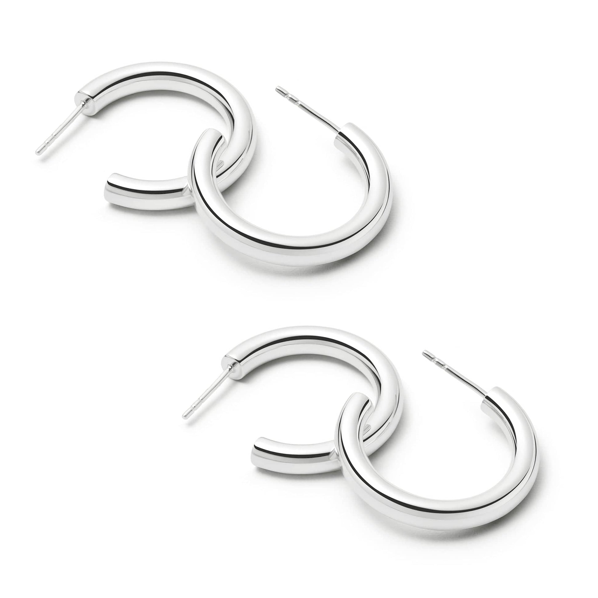 Midi Bold Earring Stack Sterling Silver