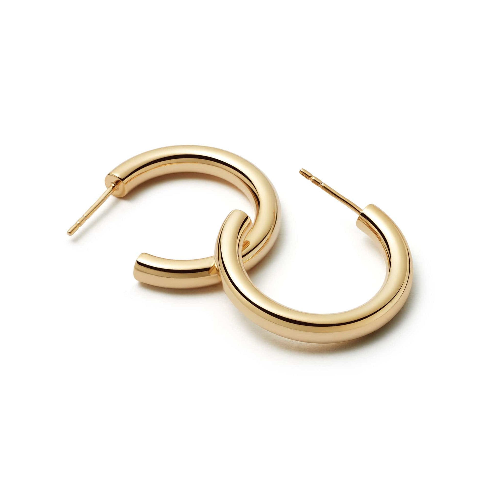 Midi Bold Hoop Earrings 18ct Gold Plate