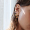 Midi Ridged Creole Hoop Earrings 18ct Gold Plate