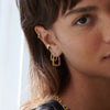 Midi Ridged Creole Hoop Earrings 18ct Gold Plate