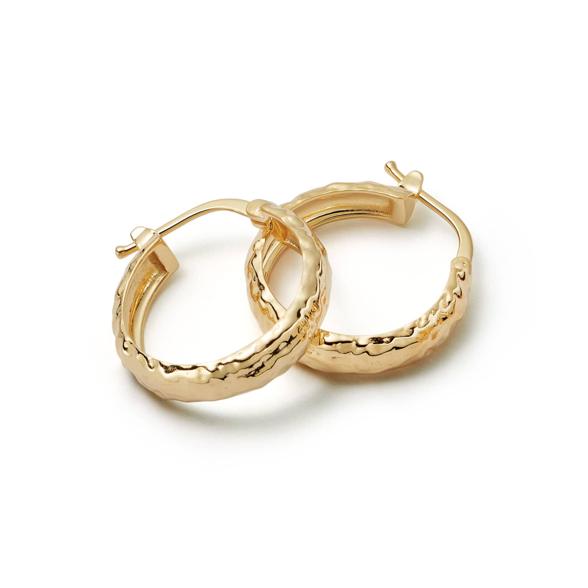 Solid 14k deals gold small chubby Hoops Earrings