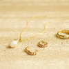 Mini Pearl Huggie Earrings 18ct Gold Plate