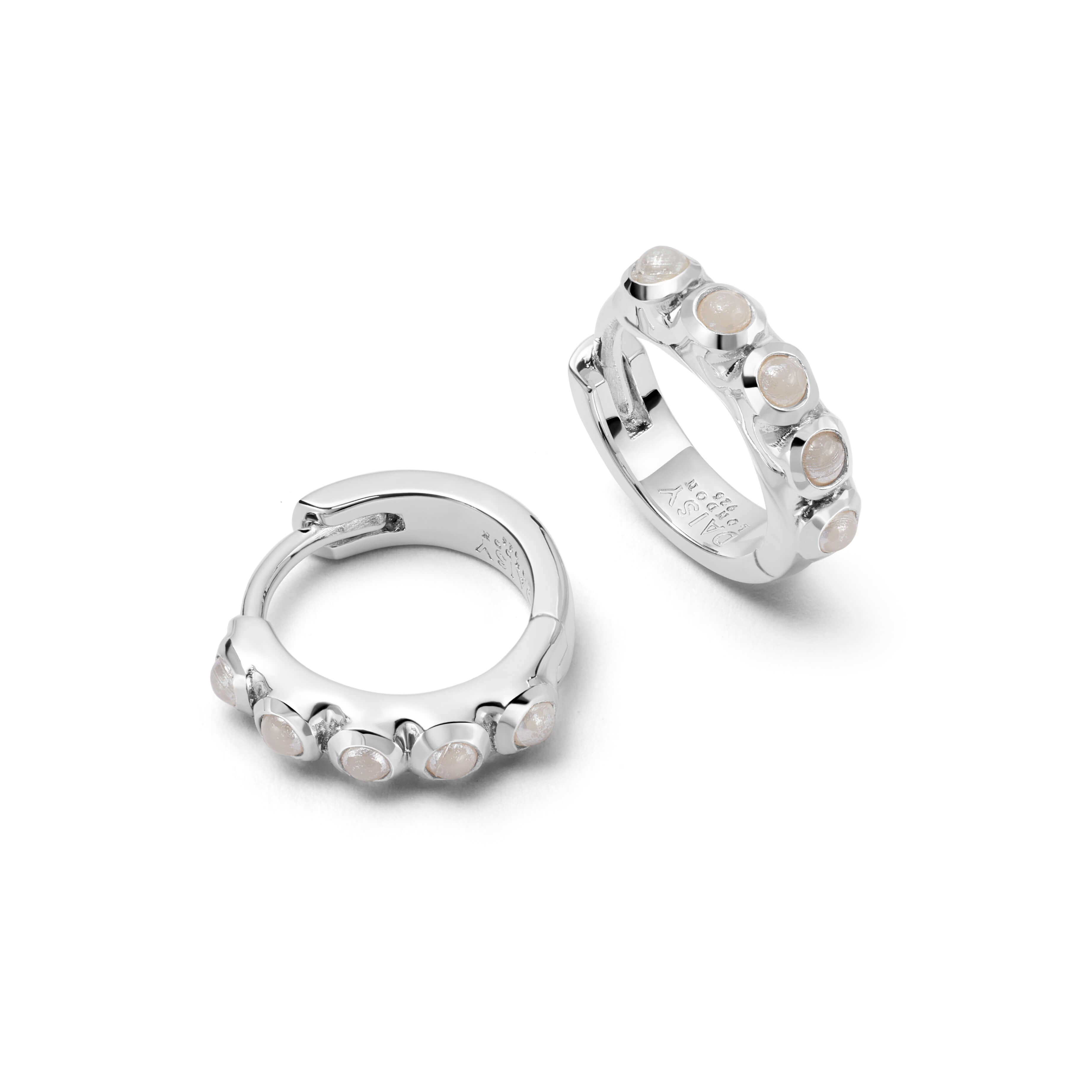 Rhodium Croissant Mini Hoop Earrings - Lovisa