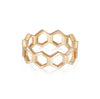 Open Hexagon Band Ring 18ct Gold Plate