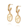 Orchid Drop Earrings 18ct Gold Plate