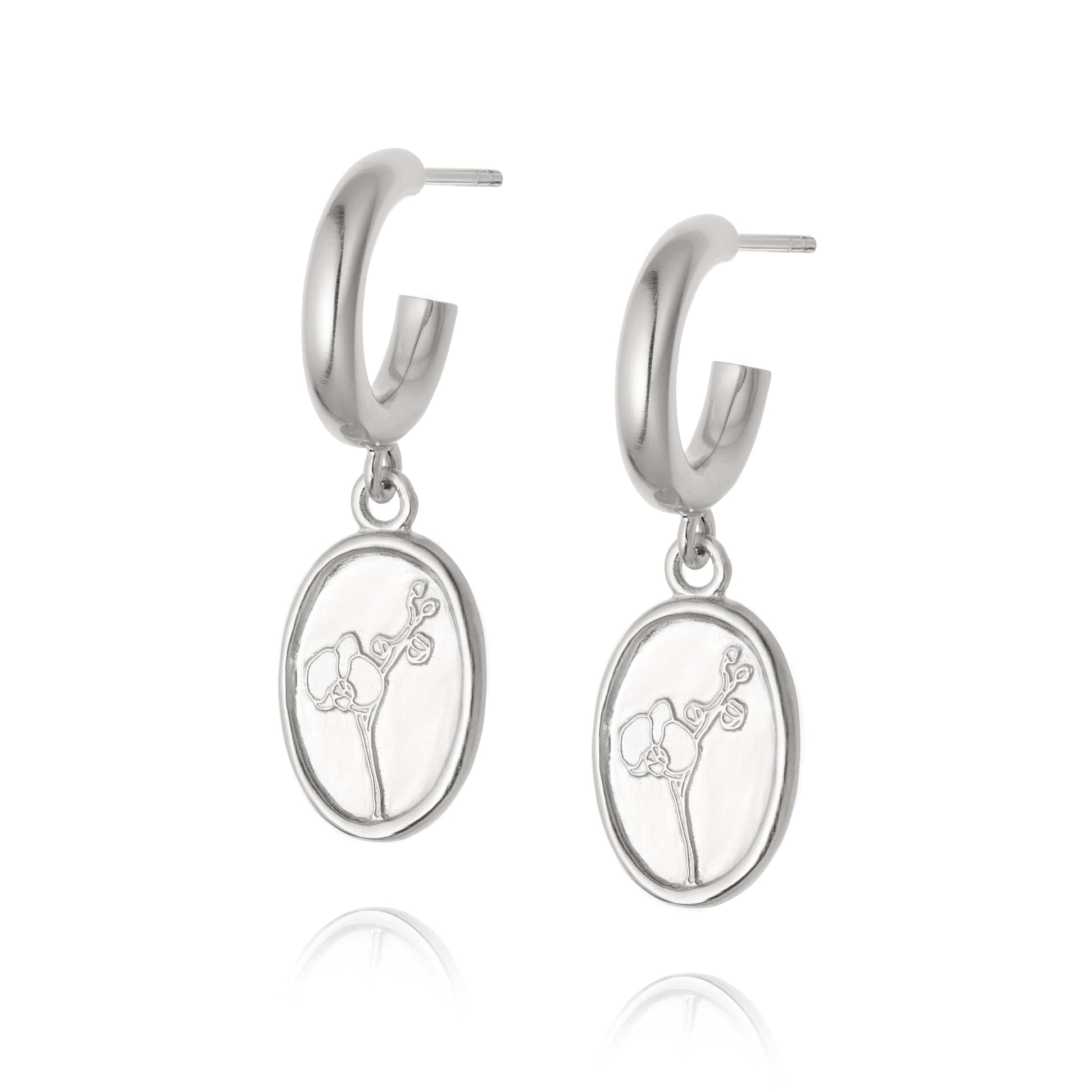 Orchid Drop Earrings Sterling Silver