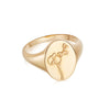 Orchid Signet Ring 18ct Gold Plate