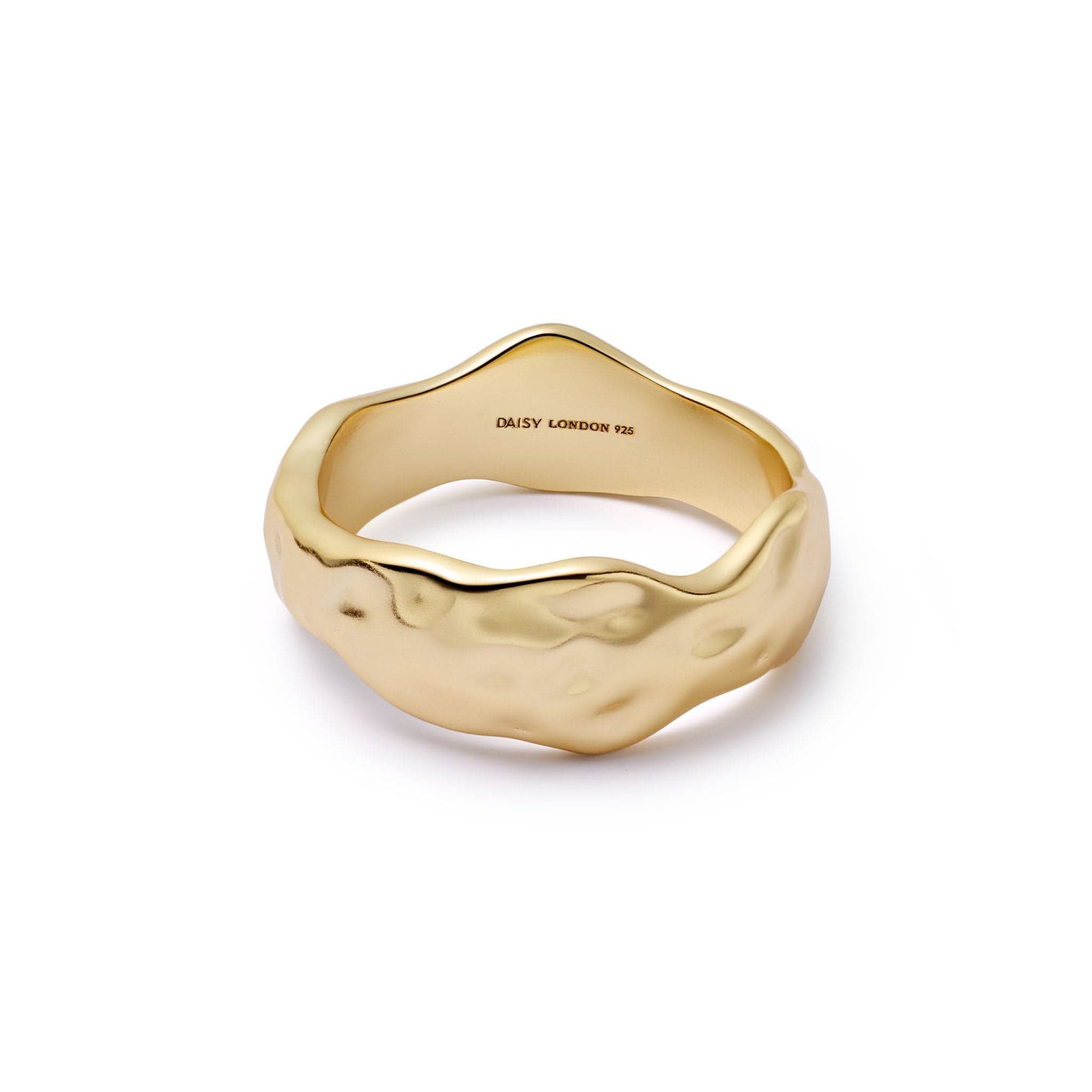 Organic Chunky Band Ring 18ct Gold Plate