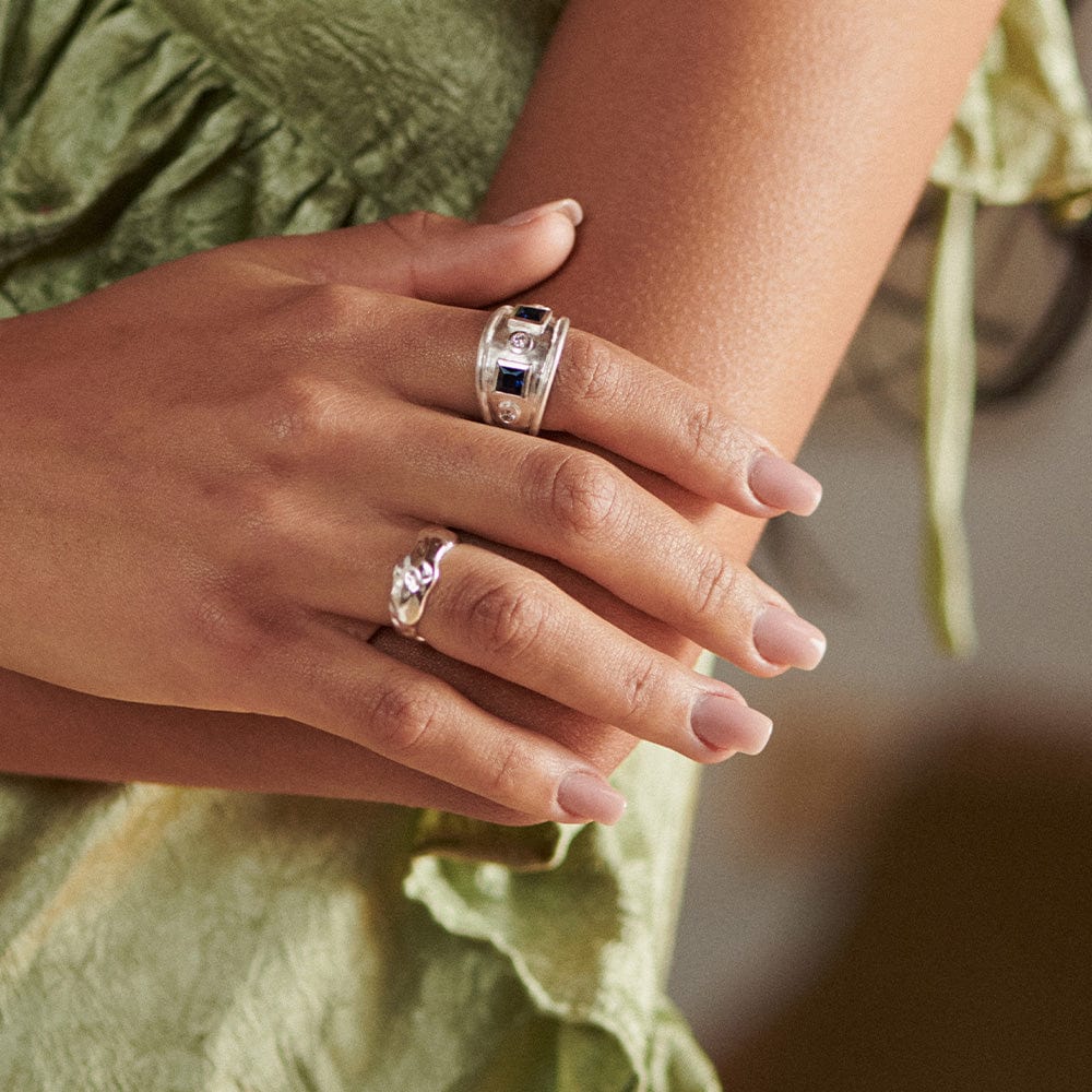 Organic Chunky Band Ring Sterling Silver