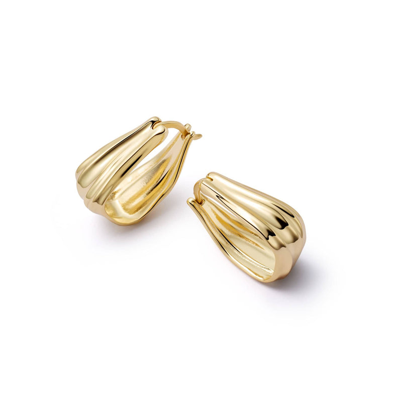 Organic Creole Earrings 18ct Gold Plate recommended