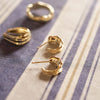 Organic Mini Hoop Earrings 18ct Gold Plate