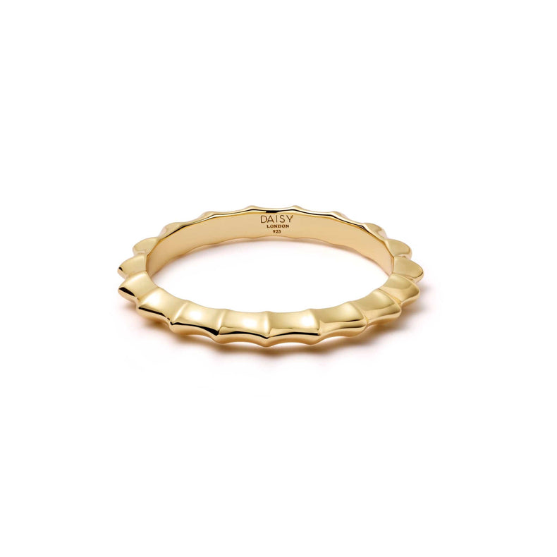 Organic Ridge Band Ring 18ct Gold Plate recommended