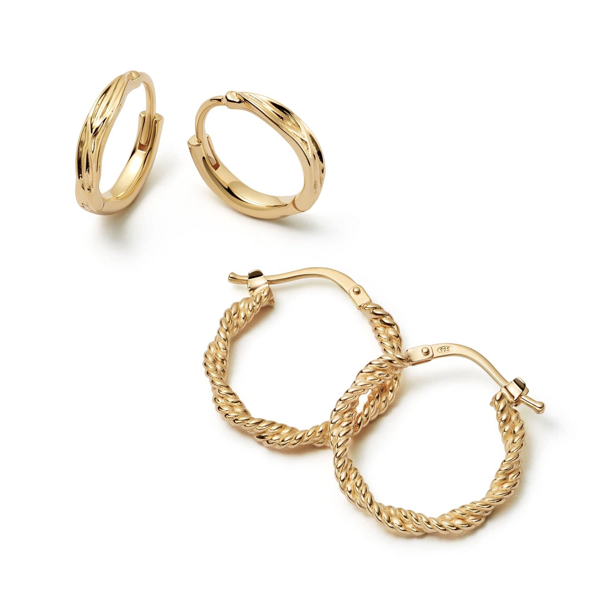 Organic Twist Earring Stack 18ct Gold Plate