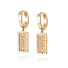 Palm Engraved Drop Earrings 18ct Gold Plate