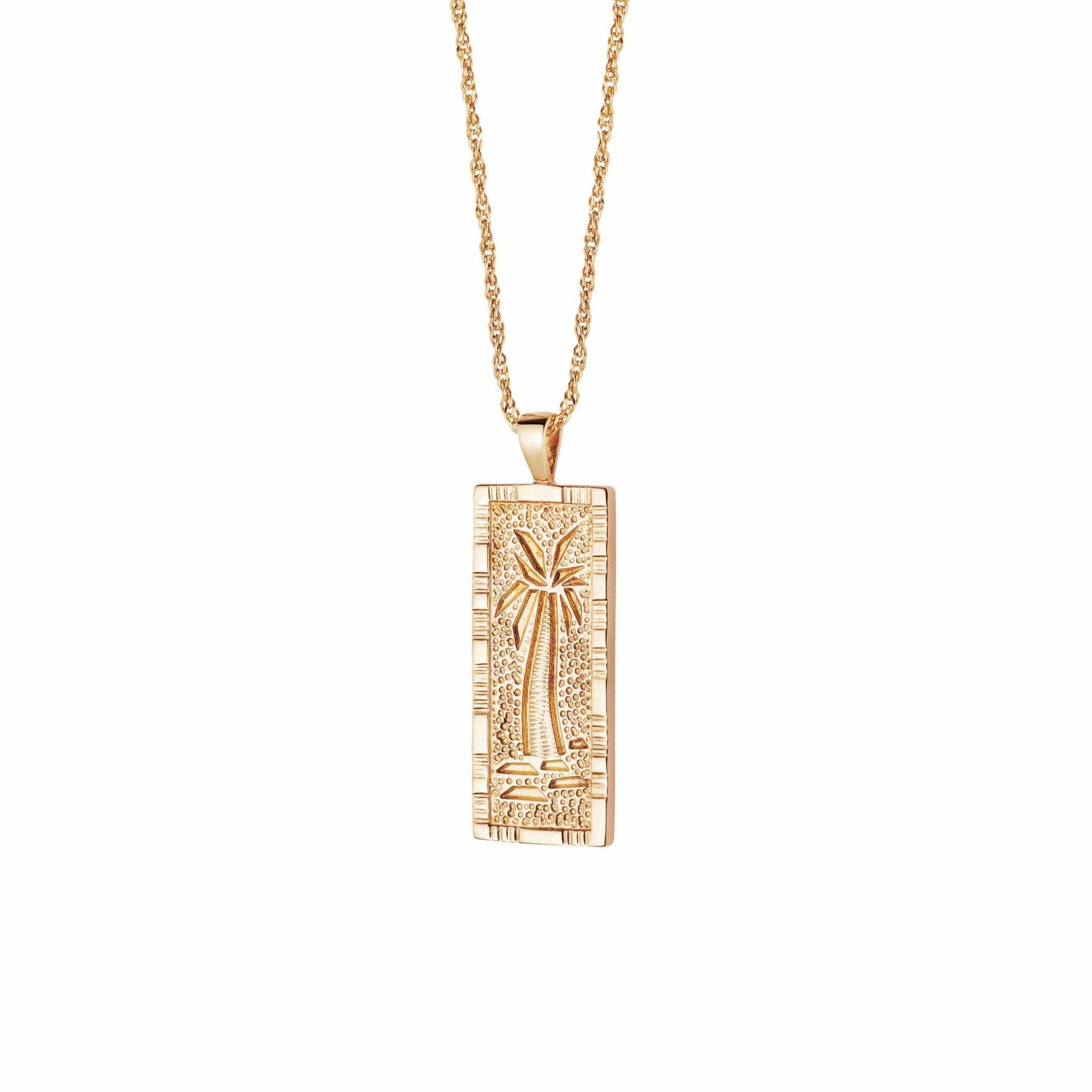 Palm Engraved Necklace 18ct Gold Plate