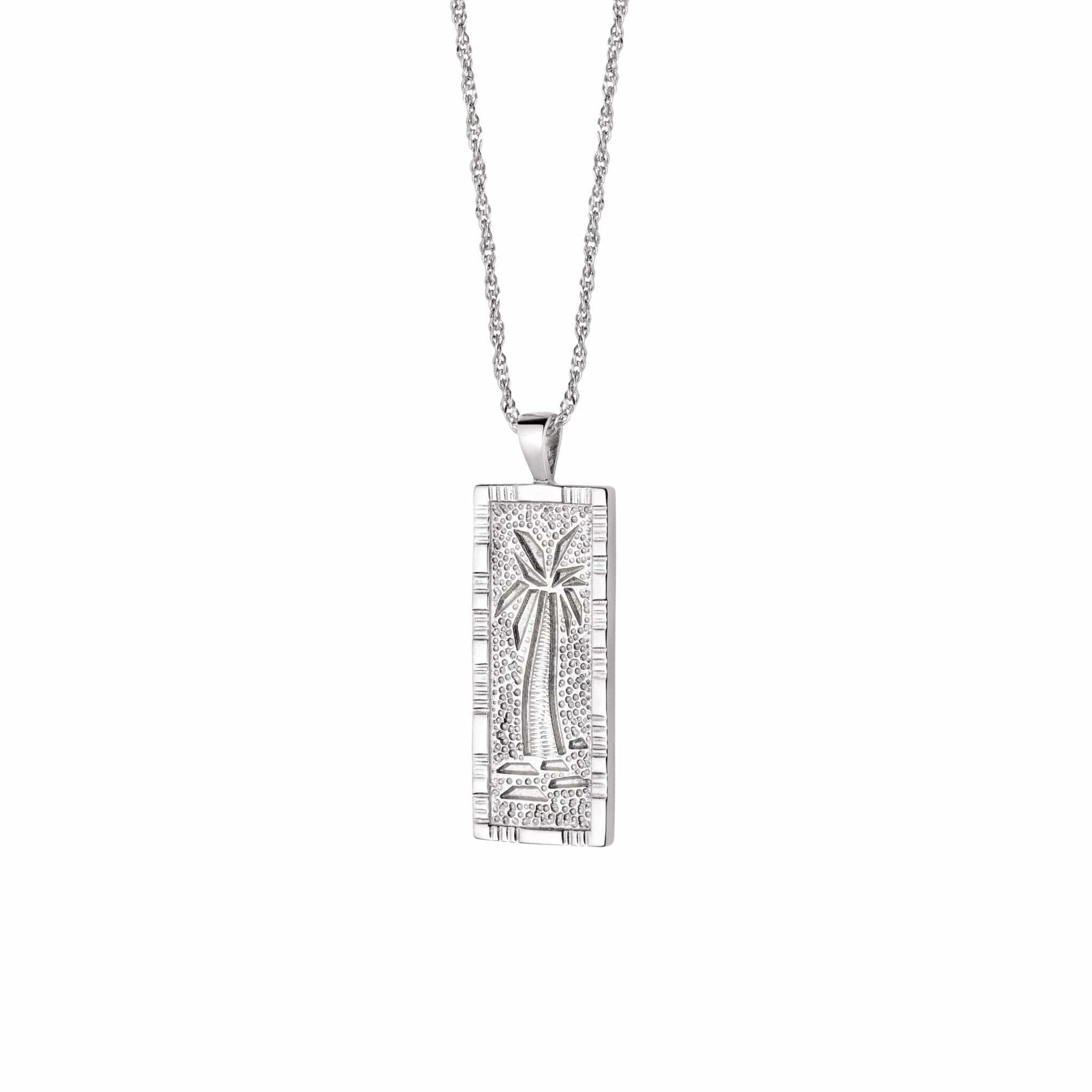 Palm Engraved Necklace Sterling Silver