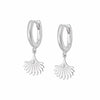 Palm Fan Drop Earrings Sterling Silver