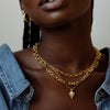 Palm Leaf Bobble Chain Necklace 18ct Gold Plate