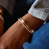 Pearl And Bead Bracelet 18ct Gold Plate