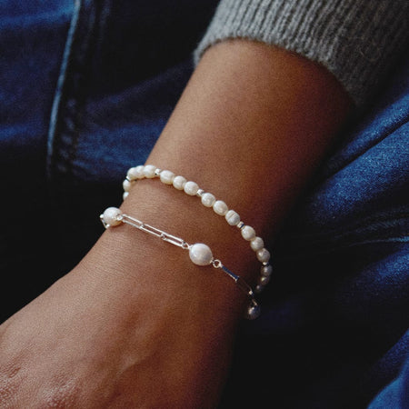 Pearl Chunky Chain Bracelet Sterling Silver recommended