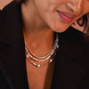 Pearl Chunky Chain Necklace 18ct Gold Plate