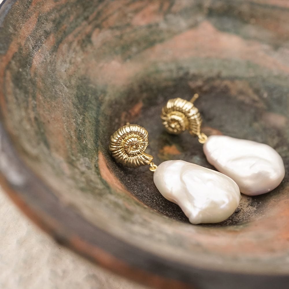 Pearl And Shells Layering Set 18ct Gold Plate