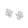 Daisy Bow Stud Earrings Sterling Silver