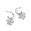 Daisy Bow Drop Earrings Sterling Silver