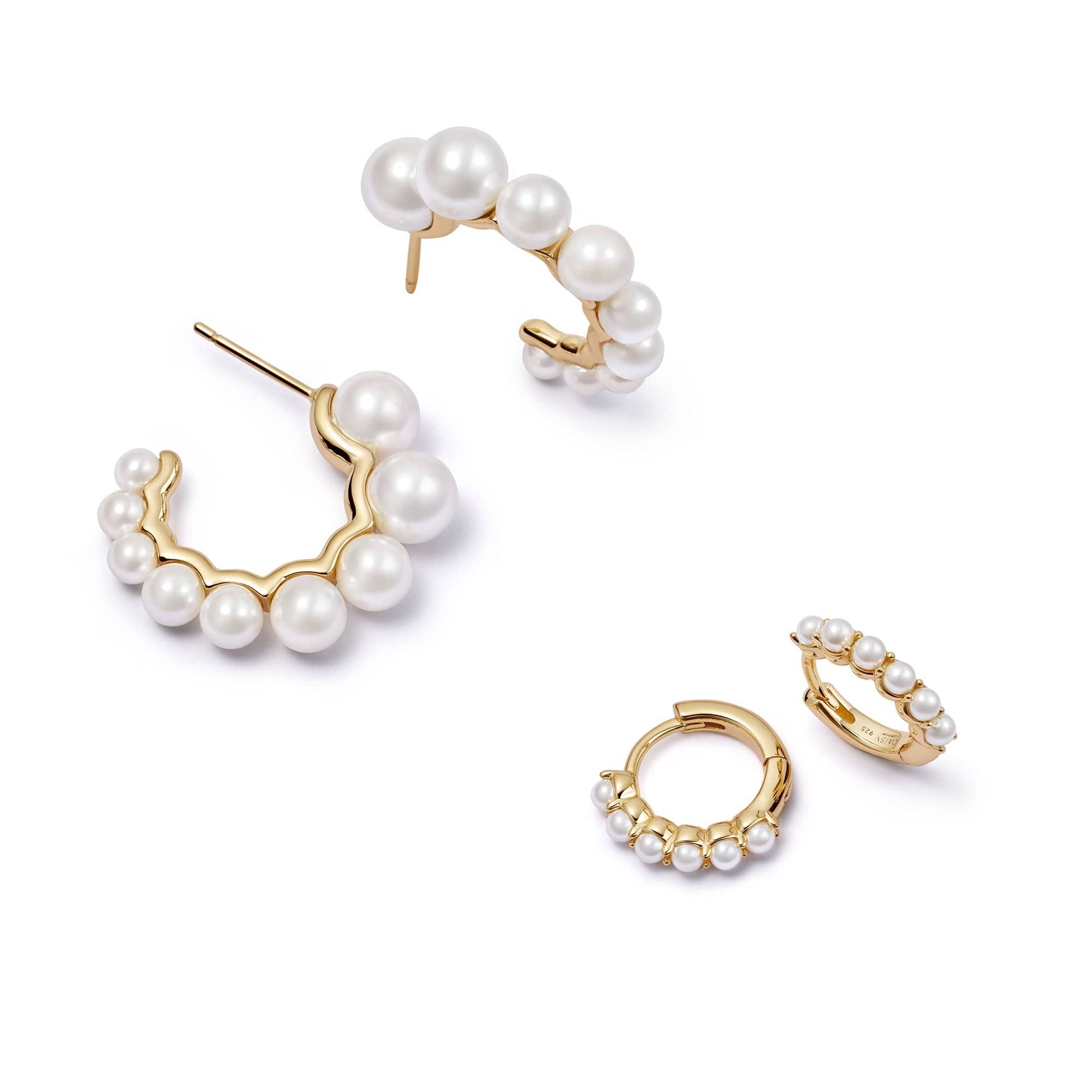 Pearl Earring Stack 18ct Gold Plate