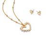 Pearl Heart Layering Set 18ct Gold Plate