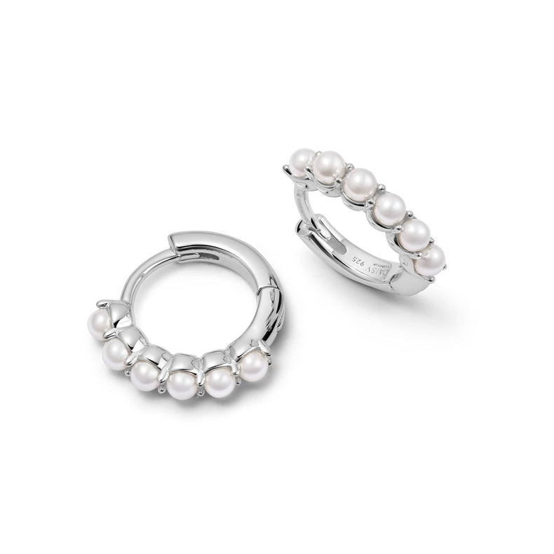 Pearl Mini Huggie Earrings Sterling Silver recommended