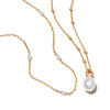 Double Pearl Necklace Layering Set 18ct Gold Plate