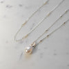 Double Pearl Necklace Layering Set Sterling Silver