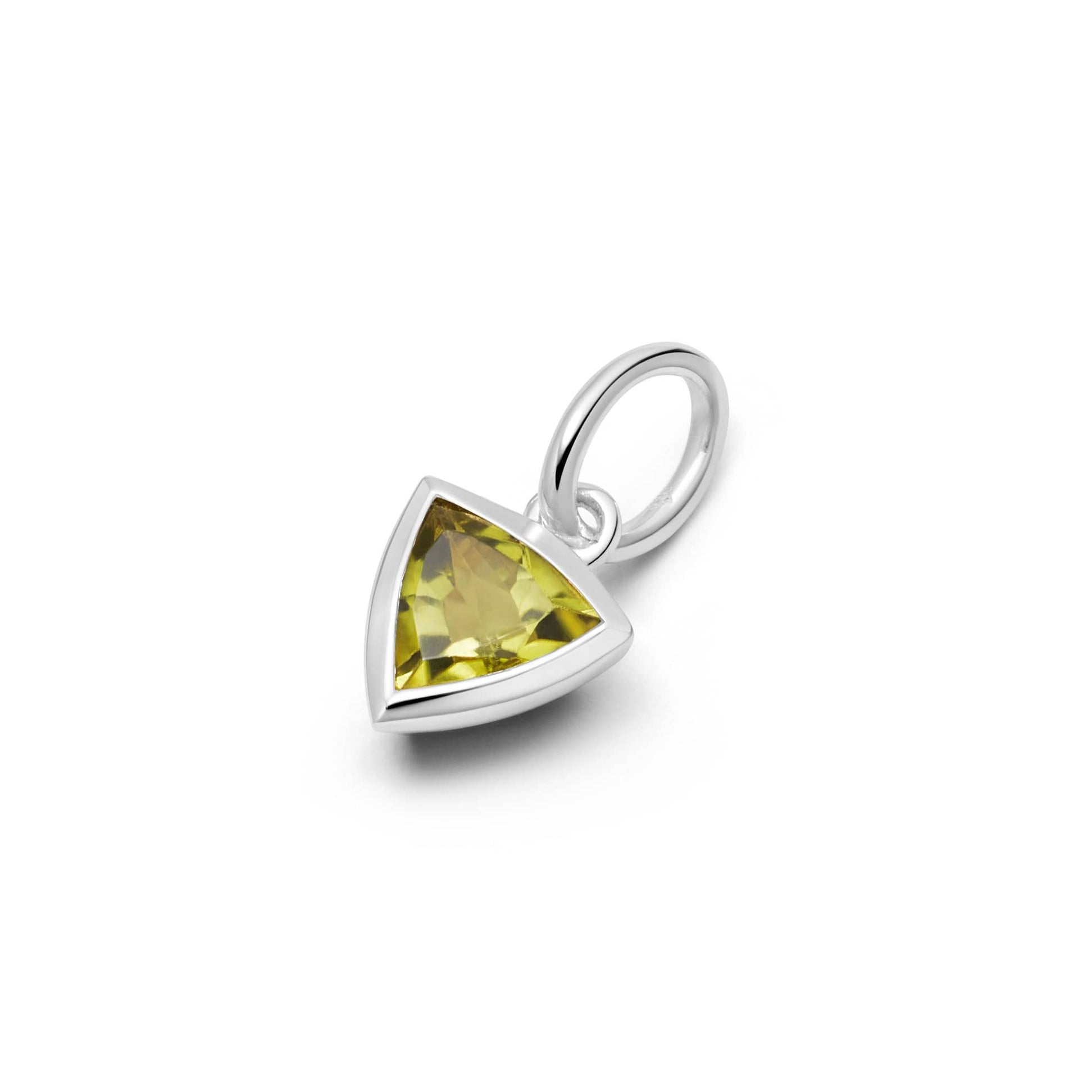 Peridot August Birthstone Charm Pendant Sterling Silver