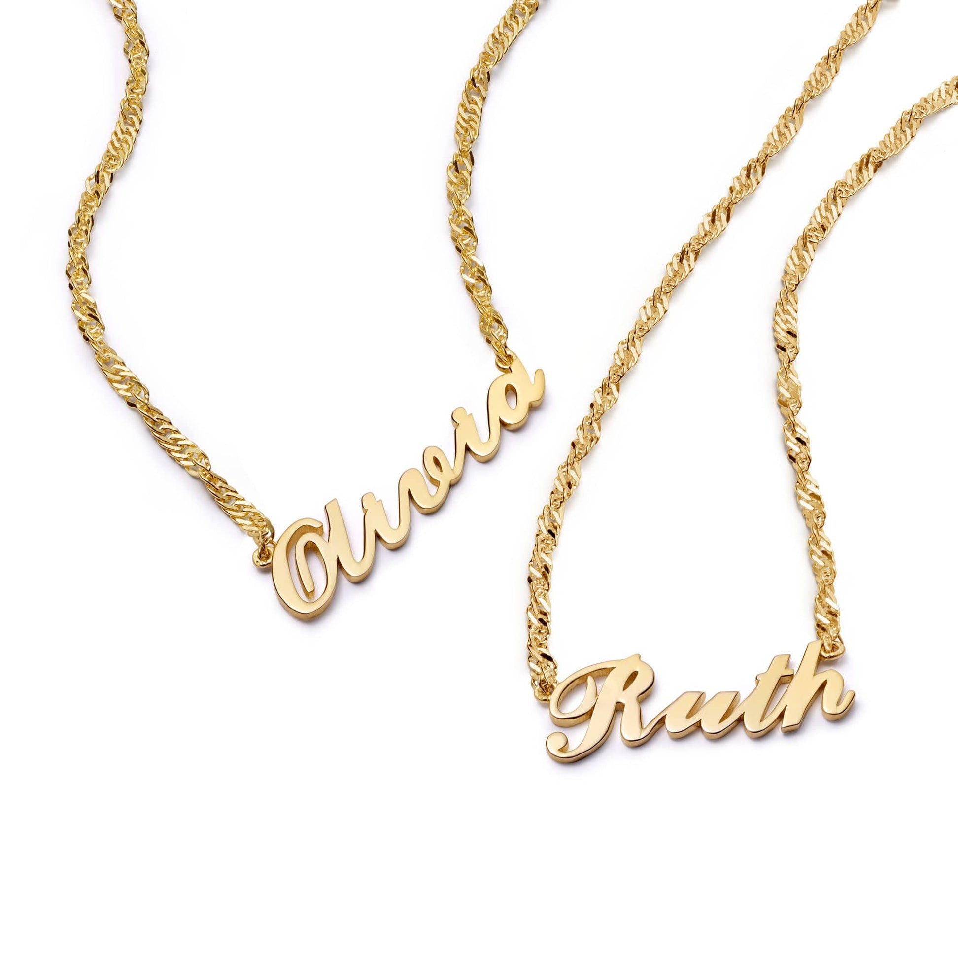 Personalised Carrie Name Necklace 18ct Gold Plate